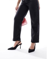 Wide Fit Salty slingback stiletto mid shoes in black