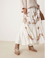 embroidered western knee boots in tan