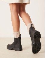 Morgan leather rubber ankle boots in black