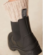Morgan leather rubber ankle boots in black