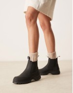 Morgan leather rubber ankle boots in black