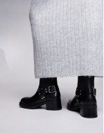 Breaker Biker Ankle boot in Black Leather