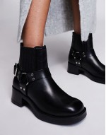 Breaker Biker Ankle boot in Black Leather