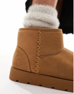 cosy platform ankle boot in chestnut brown