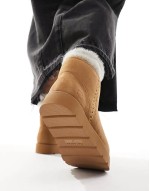 cosy platform ankle boot in chestnut brown