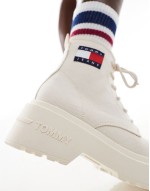lace up festival boots in white