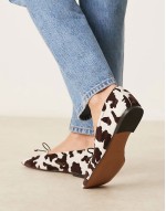 Lotus premium suede ballets in cow print