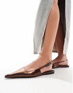 Leash slingback ballet in copper