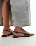 Leash slingback ballet in copper