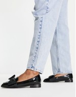 Mentor bow loafer flat shoes in black patent