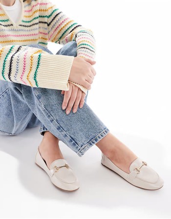 Nori buckle detail loafer in cream