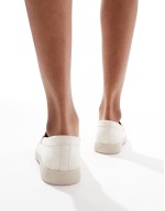 Panther tassel trim loafer in faux suede cream