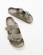 double strap sandal in light brown