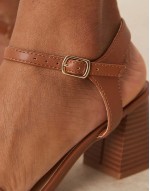 block heeled sandal in tan