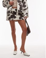 Dante leather square toe heeled mule in off white