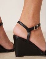 Nerida wedge heeled sandals in black